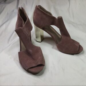 Michael Kors Suede Paloma Open Toe  Heels - 10